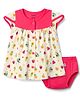 CUCUMBER Interlock Knit Half Sleeves Frock with Fruit Print & Bloomer - Red
