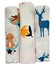 Kridlo Swaddle Pack of 3 - Blue Moon, Orange Daisy and Dancing  Deer