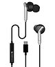 Zebronics Type-C Wired Earphones, in-Line MIC, Deep Bass, 1.2m Cable, 10mm Neodymium Driver, Light Weight, in-Ear Design, Compatible with Mobile, Tablet, Laptop (Bro C, Black)