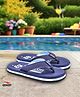 asian Typography Designed Flip Flops - Navy & Sky Blue
