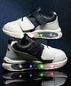 asian Colour Blocked Velcro Closure LED Shoes - Cream & Mouse