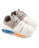 asian Colour Blocked Velcro Closure LED Shoes - Cream & Mustard