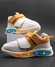 asian Colour Blocked Velcro Closure LED Shoes - Wjhite & Mouse