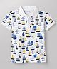 Doreme Cotton Knit T-Shirts Half Sleeves Boat Print White 2-3 Years