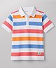 Doreme Cotton Knit T-Shirts Half Sleeves Polo Neck Striped Coral 9-10 Years