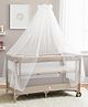 StarAndDaisy cradle for Newborn Baby with Wheels Storage Basket and Mosquito Net Bedside Bassinet Safe Comfortable and Easy to Move for Peaceful Baby Sleep - Brown