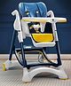 StarAndDaisy Crowned Baby Feeding High Chair, Kids Feeding Chair with 5-Level Seat Adjustment, 5-Point Safety Belt for Infants (Blue -Yellow)