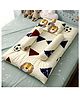 StarAndDaisy newborn baby bedding set with cotton cushioned mattress sheet two side bolster pillows and one head pillow soft breathable fabric for boys and girls teddy print