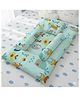 StarAndDaisy premium cotton baby bedding set for toddlers and infants with cushioned mattress sheet two side bolster pillows and one head pillow comfortable safe for newborn boys and girls aqua print