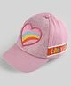 Pine Kids Woven Baseball Cap Heart Design Pink - Diameter 15.5 cm