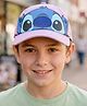 Babyhug Poly Blend Woven Summer Cap Lilo & Stitch Print Lavender -Diameter 15 cm