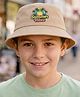 Babyhug  Poly Blend Woven Bucket Hat With Summers Vibe Print Beige - Diameter 14.5 cm
