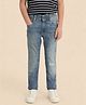U.S. Polo Assn. Kids Cotton Woven Distressed Washed Jeans - Light Blue
