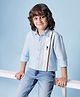 U.S. Polo Assn. Kids Cotton Woven Full Sleeves Striped Shirt - Light Blue