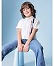 U.S. Polo Assn. Kids Cotton Woven Half Sleeves Striped Shirt - White