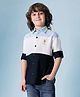 U.S. Polo Assn. Kids Cotton Woven Full Sleeves Colour Blocked Shirt - Light Blue