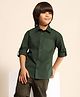 U.S. Polo Assn. Kids Cotton Woven Full Sleeves Solid Shirt - Dark Green