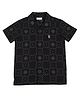 U.S. Polo Assn. Kids Cotton Woven Half Sleeves Geometric Printed Shirt - Black