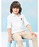 U.S. Polo Assn. Kids Cotton Woven Full Sleeves Brand Name Embroidered Shirt - White