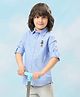 U.S. Polo Assn. Kids Cotton Woven Full Sleeves Solid Shirt - Blue