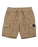 U.S. Polo Assn. Kids Cotton Woven Brand Name Patch Detailed Shorts - Khaki