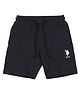 U.S. Polo Assn. Kids Cotton Knit Brand Logo Embroidered Shorts - Navy Blue