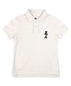 U.S. Polo Assn. Kids Cotton Knit Half Sleeves Horse Embroidered Polo Tee - Cream