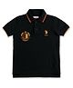 U.S. Polo Assn. Kids Cotton Knit Half Sleeves Brand Logo Embroidered Polo Tee - Black