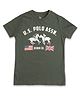 U.S. Polo Assn. Kids Cotton Knit Half Sleeves Brand Name Printed Tee - Olive