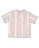 U.S. Polo Assn. Kids Cotton Knit Half Sleeves Striped Brand Name Embroidered Tie Dye Tee - Beige