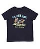 U.S. Polo Assn. Kids Cotton Knit Half Sleeves Brand Name Printed Tee - Navy Blue