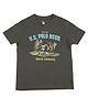 U.S. Polo Assn. Kids Cotton Knit Brand Name & Horses Printed Tee - Olive