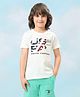 U.S. Polo Assn. Kids Cotton Knit Half Sleeves American Flag Designed Brand Name Printed Tee - White