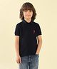 U.S. Polo Assn. Kids Cotton Knit Half Sleeves Brand Logo Embroidered Polo Tee - Navy Blue