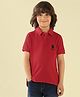 U.S. Polo Assn. Kids Cotton Knit Half Sleeves Brand Logo Embroidered Polo Tee - Burgundy