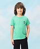 U.S. Polo Assn. Kids Cotton Knit Half Sleeves Brand Name Embroidered Tee - Green