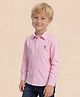 U.S. Polo Assn. Kids Cotton Woven Half Sleeves Brand Logo Embroidered Shirt - Pink
