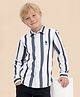 U.S. Polo Assn. Kids Cotton Woven Half Sleeves Striped Shirt - Indigo