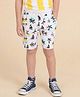 U.S. Polo Assn. Kids Cotton Knit Beach Theme Printed Shorts - White
