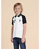 U.S. Polo Assn. Kids Cotton Knit Half Raglan Sleeves Brand Name Printed Polo Tee - White