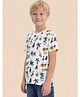 U.S. Polo Assn. Kids Cotton Knit Half Sleeves Tropical Theme Printed Tee - White