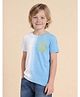 U.S. Polo Assn. Kids Cotton Knit  Half Sleeves Typography Printed Tee - Blue
