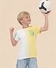 U.S. Polo Assn. Kids Cotton Knit Half Sleeves Colour Blocked Beach Theme Puff Printed Tee - Yellow