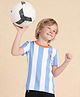 U.S. Polo Assn. Kids Cotton Knit Half Sleeves Striped Tee - Blue