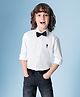 U.S. Polo Assn. Kids Cotton Woven Full Sleeves Solid Shirt With Bow - White