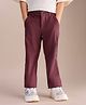U.S. Polo Assn. Kids Cotton Woven Solid Trousers - Maroon