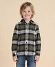 U.S. Polo Assn. Kids Cotton Woven Full Sleeves Hooded Checked Shirt - Olive