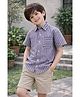 Aww Hunnie Cotton Woven Half Sleeves Striped Shirt - Mauve