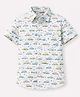 Aww Hunnie Cotton Woven Half Sleeves Cars Printed Shirt - White