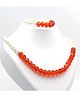 Aabacus Stone & Pearl Embellished Jewellery Set - Red